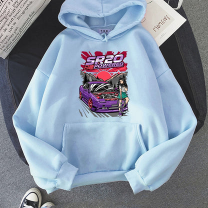 Männer Hoodies JDM Auto gedruckt Harajuku Pullover