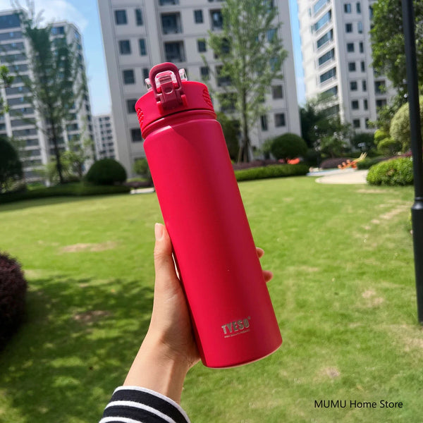 Insulated Water Bottle with Straw 600ml 750ml Stainless Steel