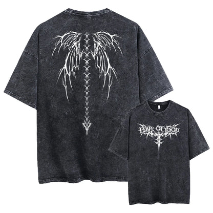 Acid Wash Baggy Tshirt Men Workout Street Fashion Top Streetwear Harajuku