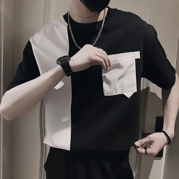 Mens Black Graphic Tshirt Oversized Vintage Streetwear Tee