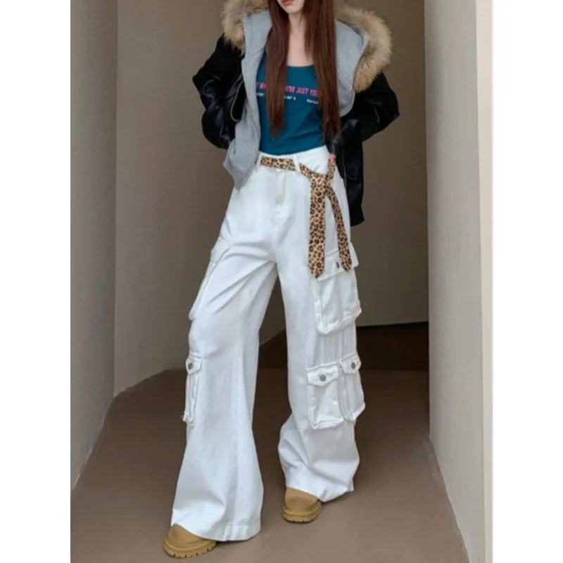 Baggy Jeans Leopard Patchwork Women