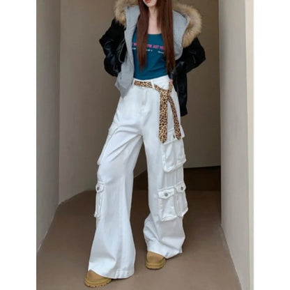 Baggy Jeans Leopard Patchwork Women