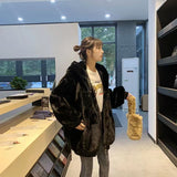 Plush jacket women winter imitation Rex rabbit loose thick hooded