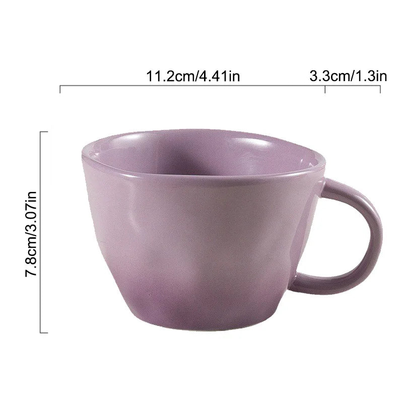 330ml Cute Candy colors Ceramic Mug Nordic Gradient Coffee Cup Afternoon tea cups Breakfast