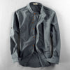 Mens Linen Mandarin Collar Shirt Chinese Style Long Sleeve Tunic