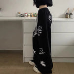 Straight Pajamas Sweatpants Autumn Loose High Hello Kitty Waist Trousers