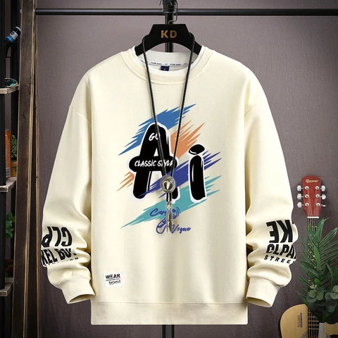 Autumn Men's Sweatshirt Printed Long Sleeve