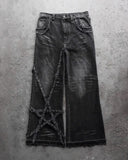 Herren Jeans Gothic American Streetwear Schwarz Weites Bein