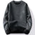 Mens Patchwork Crew Neck Sweater Fleece Lined Thick Warm Winter