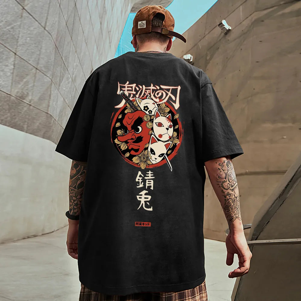 Men T-Shirt Print Demon Slayer Spring Tops – xinnzy