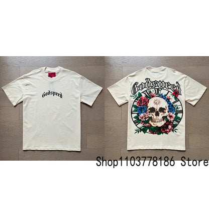 White Godspeed Tee Unisex Classic Holiday Scenery Print T-Shirt