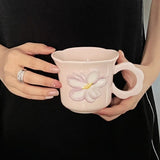 flower shaped mug, cute ceramic cup