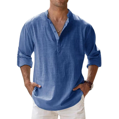 Müheloser Stil: Leichte Langarm-Henley-Shirts für Männer