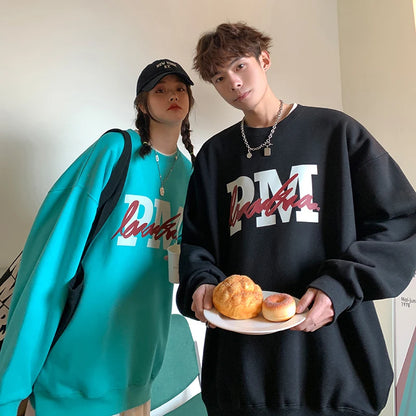 Y2k Sweatshirt Kpop Letter Print Long Sleeve Casual Couples Hoodie Tops Autumn