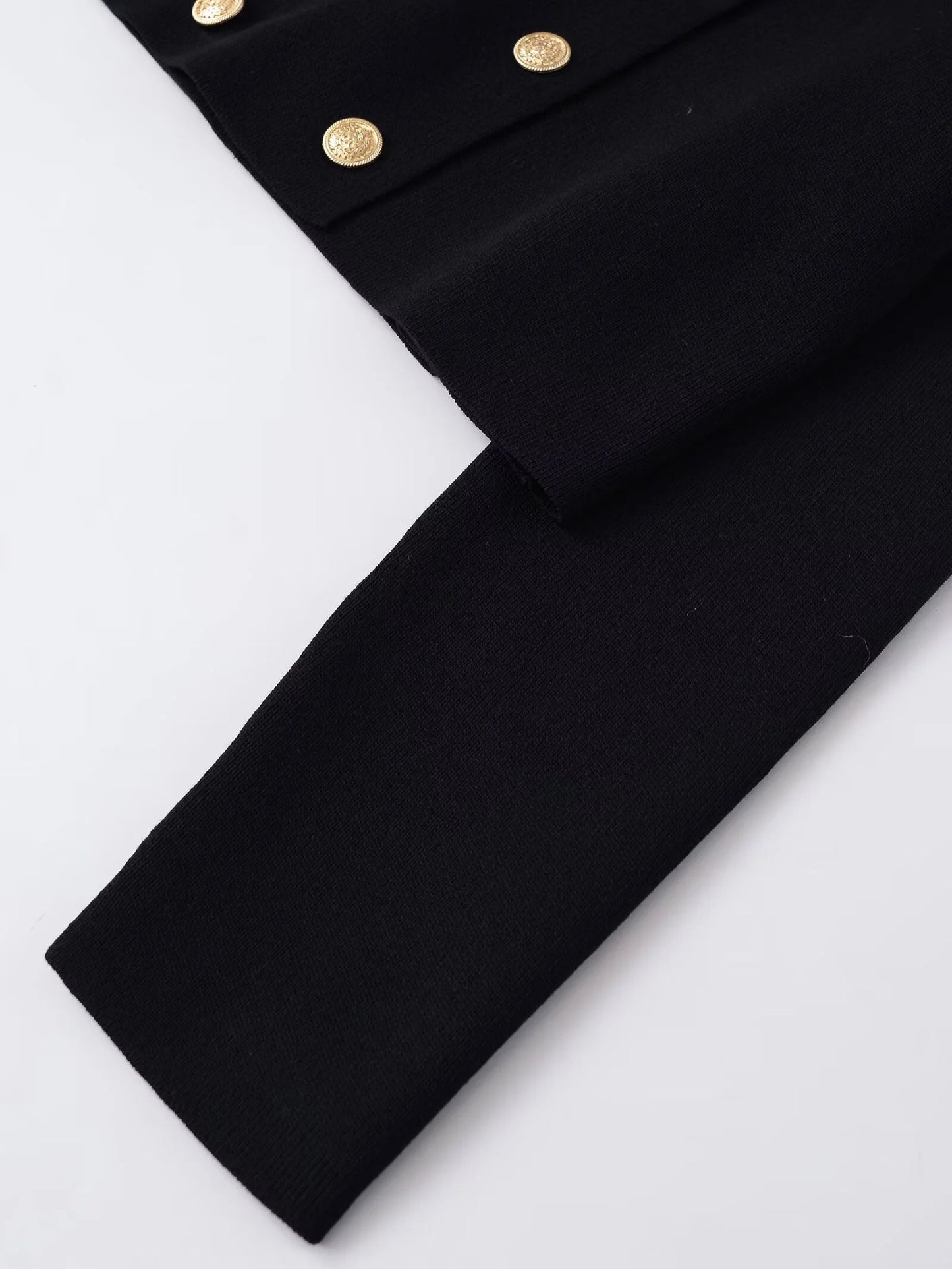 Women's Double Breasted Knit Jacket - Short Casual Blazer