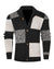 Mens Plaid Cardigan Sweater Colorblock Knit Jacket Fall Winter