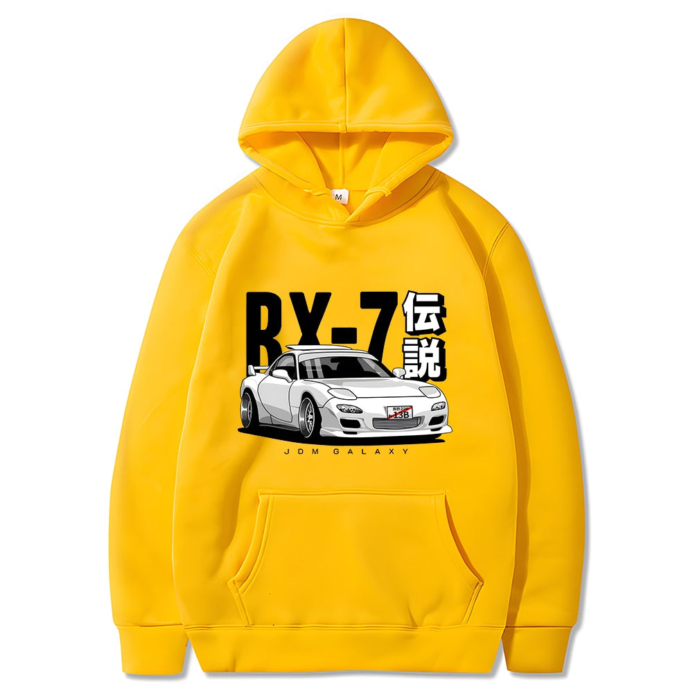 Men Hoodies Harajuku RX7 FD Drift Japanese Cars Casual