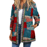 Vintage Y2K Ethnic Cardigan Printed Jacket Coat with Pockets