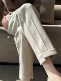 Thickened Cropped Pants 2024 Autumn Winter Women