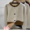 Womens Colorblock Cardigan Sweater Cozy Knit Oversized Fall Jacket