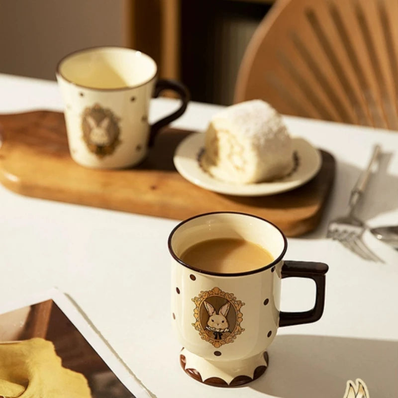 Retro Hera Rabbit Ceramic Cup Set Cute Mug