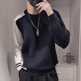 Men's Asymmetrical Knit Sweater Loose Korean Pullover