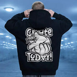 High Street Cartoon Finger Graphi Hoodies für Männer