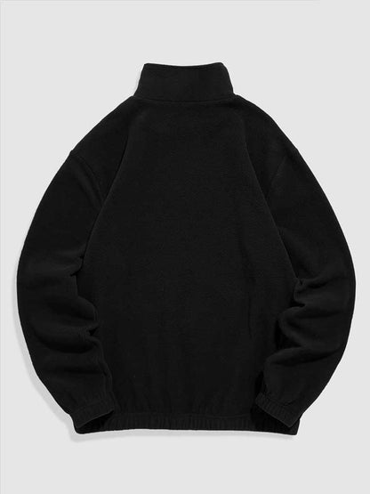 Men Sweatshirt Letter Embroidered Turtleneck Pullover