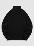 Hoodie for Men Embroidered Turtleneck Streetwear Pullover