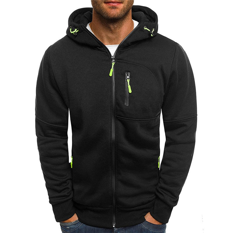 Men Sweatshirts Hooded Coats Casual Zipper Tracksuit Fashion Outerwear