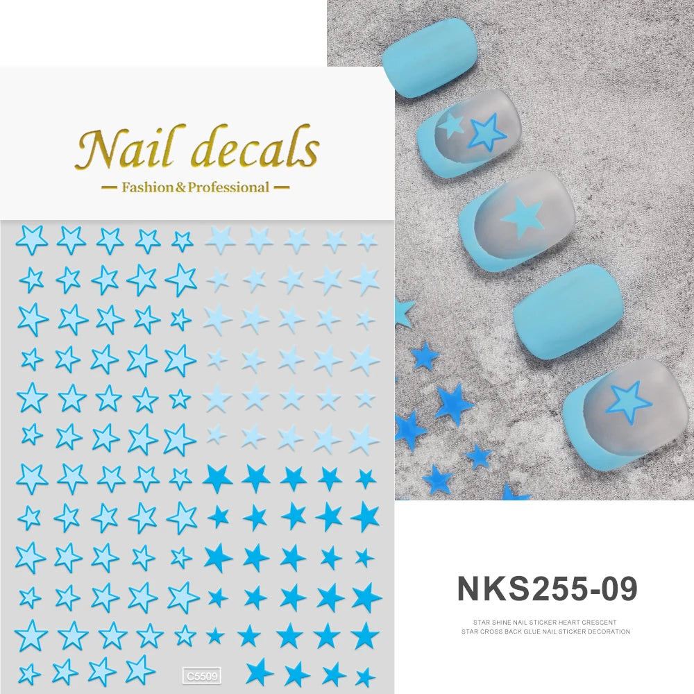 Glossy Y2K Star Nail Decals
