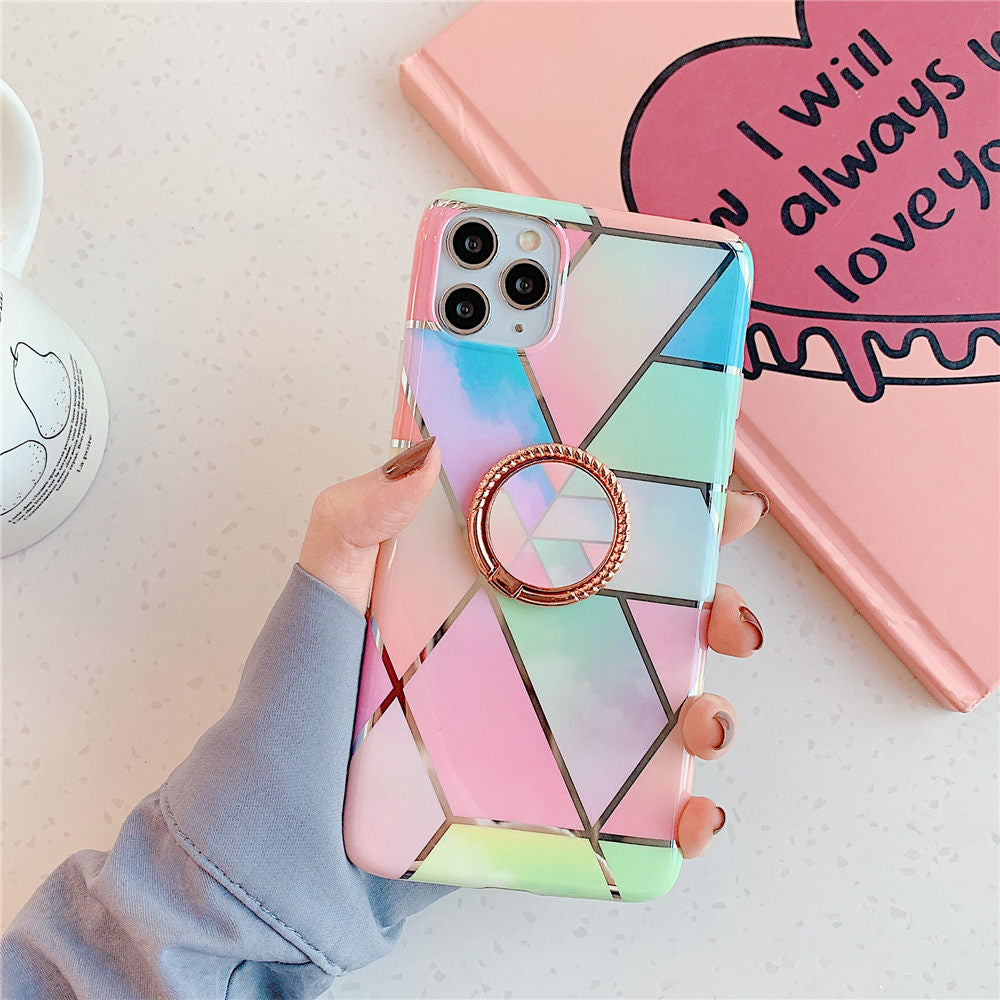 Finger Ring Holder Marble Phone Case For iphone Max Silicone