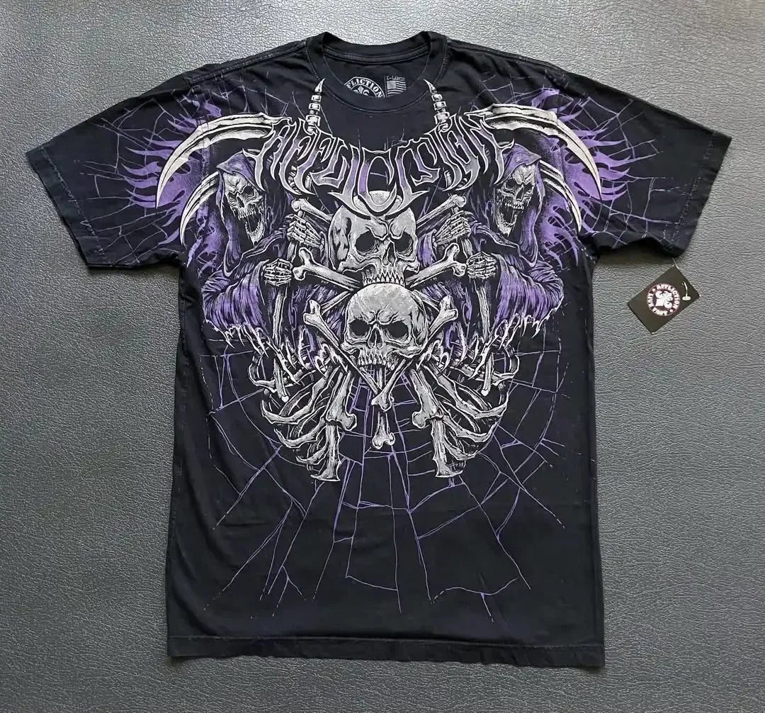 Personalized Graffiti Gothic Street Fashion Oversized T-Shirt Men