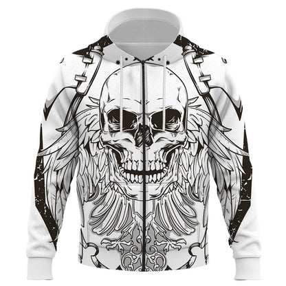 Fashion Halloween Skull 3D Printed Zipper Hoodies Oversized Hoody for Harajuku Hip Hop Style