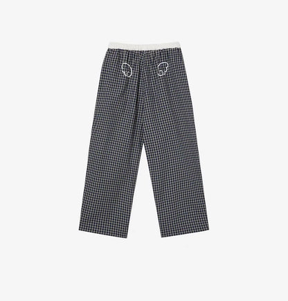 Women's Plaid Baggy Sweatpants Harajuku Wide Leg Retro Flare Pants