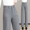 Womens Wool Blend Wide Leg Pants High Waist Straight Fall Trousers