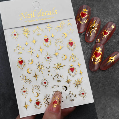 Glossy Y2K Star Nail Decals
