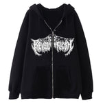 Jackets Women Y2K Zip Up Skeleton Hoodie Streetwear