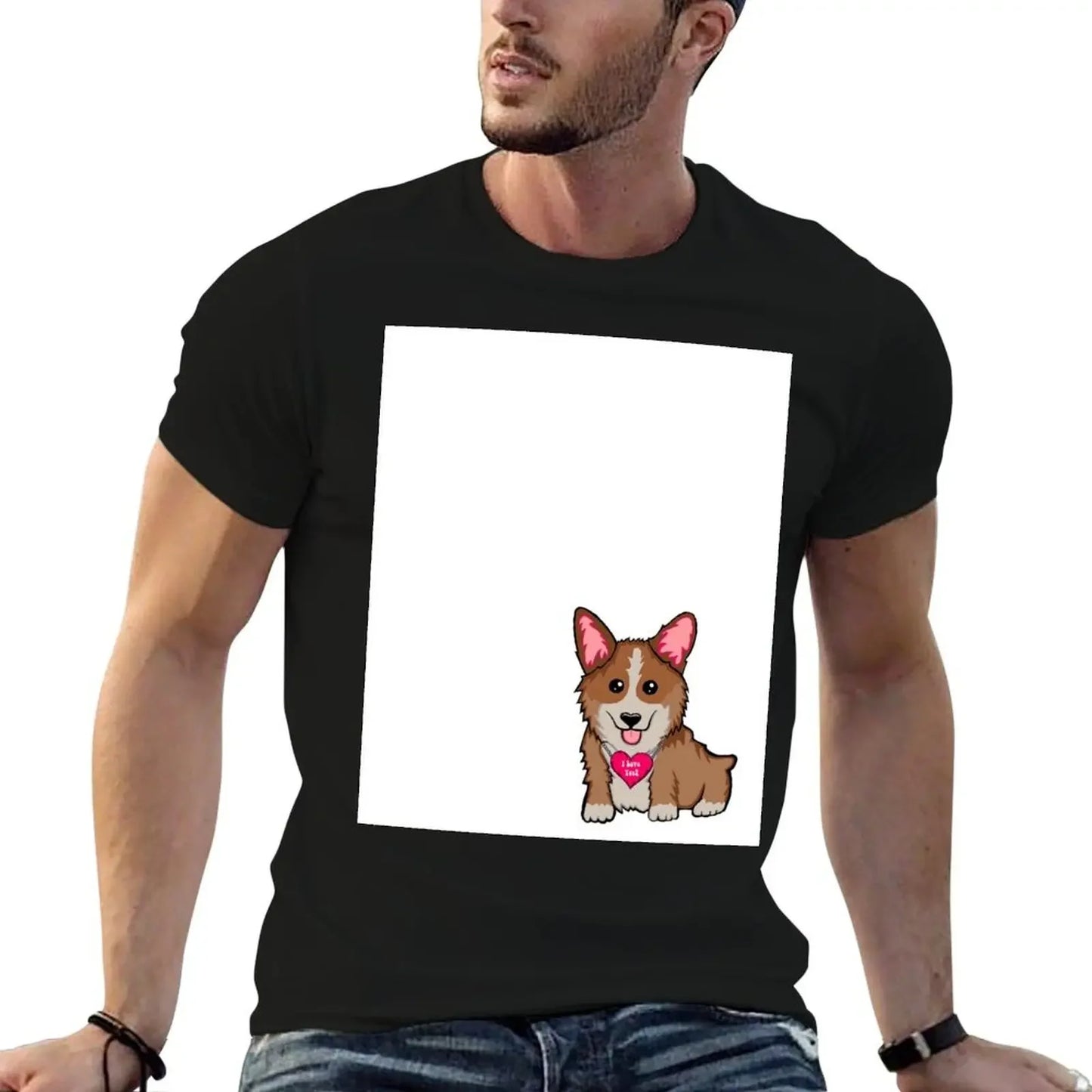 SJ's Doodle Adventures Cute Corgi Men Tee