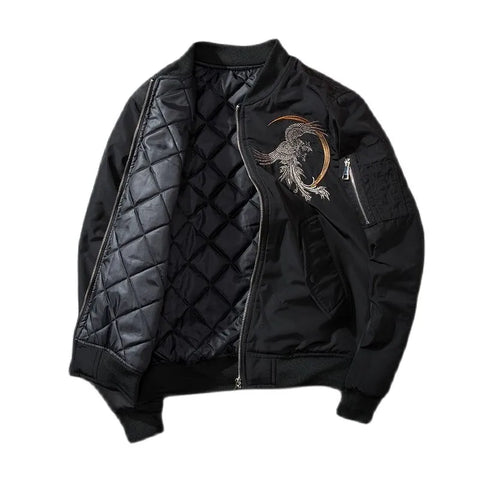 Phoenix Stickerei Frühling Winter Bomber Jacke Männer Mantel Baseball Mantel 2023 Streetwear