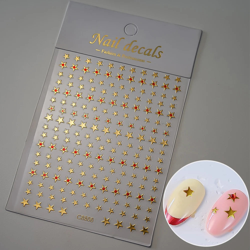 Glossy Y2K Star Nail Decals