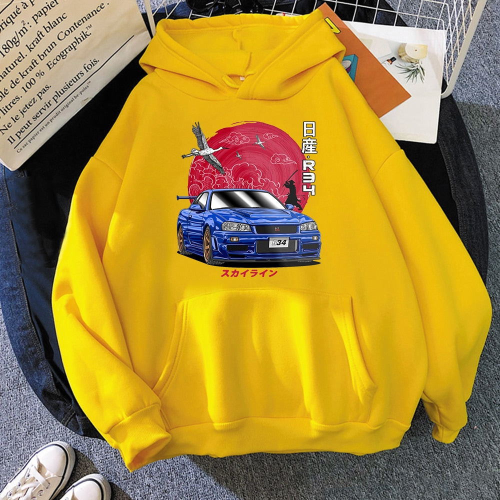 Hoodie Men Sweatshirts for Car Japanese Streetwear