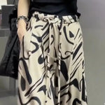 High-Waisted Loose Tie-Dye Wide Leg Pants with Pockets