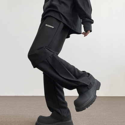 Casual High Street 2024 Lace Up Men Pants