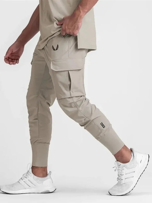Men's Cargo Pants Summer Thin Loose Quick-Drying Elastic Leggings Running