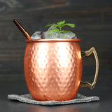 1pcs 550ml 18 Ounces Moscow Mule Mug Stainless Steel Hammered Copper Plated Beer