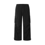 Drawstring Trousers Loose Straight-Leg Casual Pants