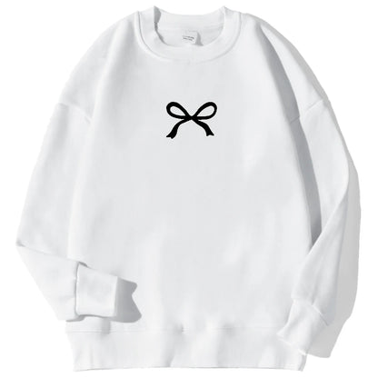 Casual Women's Sweatshirts Kawaii Bow Graphic Prints Pullover
