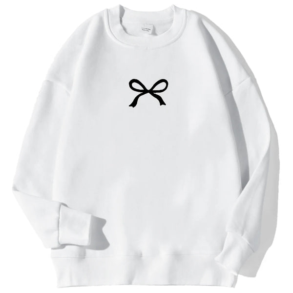 Casual Women's Sweatshirts Kawaii Bow Graphic Prints Pullover