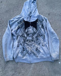 Y2K Vintage Fashion Skull Print Zip Up Hoodie Autumn Winter Men